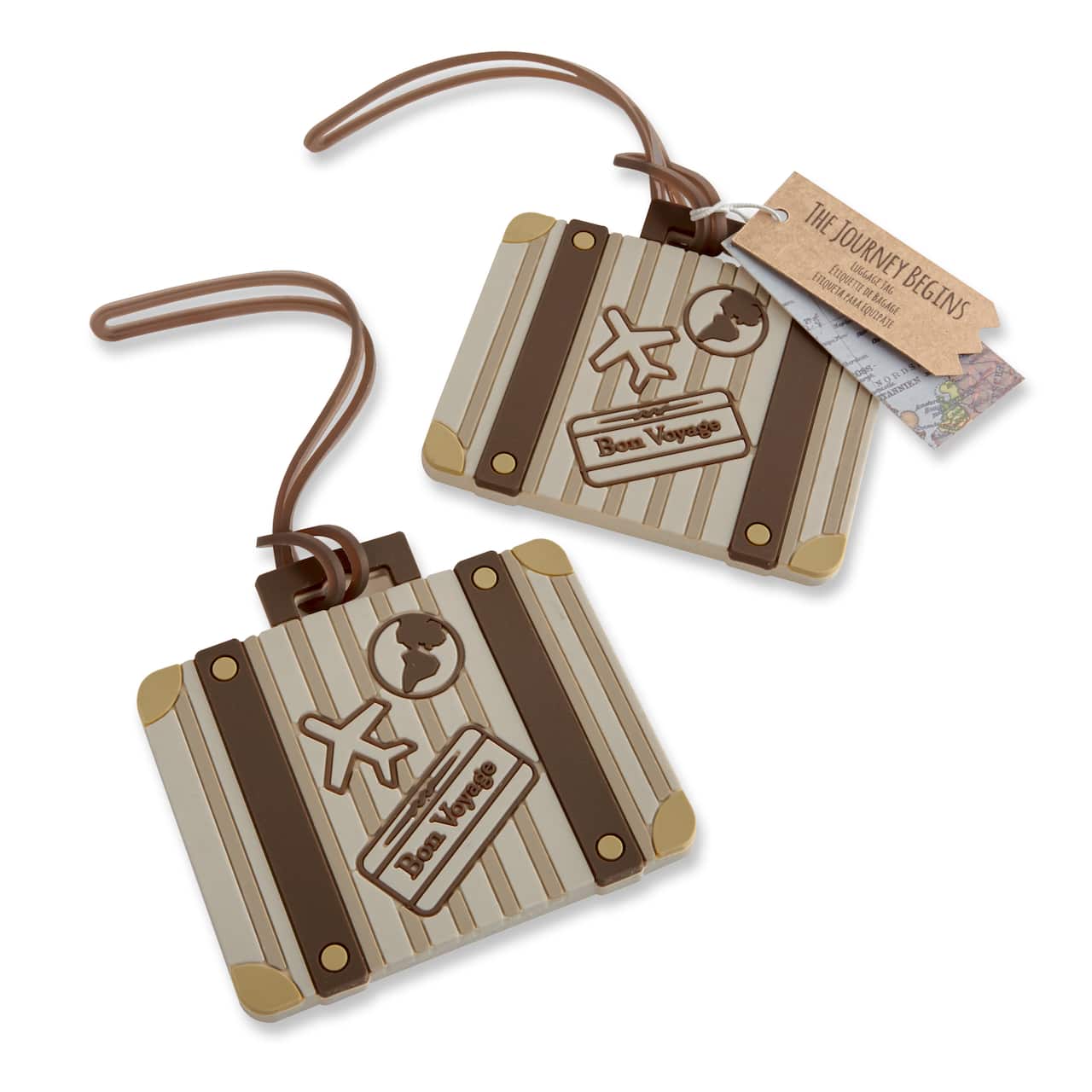 Kate Aspen&#xAE; Let the Journey Begin Vintage Suitcase Luggage Tag, 4ct.